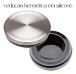 Potes Hermético Vidro Tampa Inox Kit 3 Unidades Mantimentos - Imagem 2