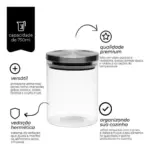 POTE HERMETICO DE BOROSSILICATO 750ML GRANDE - Imagem 3