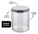 POTE HERMETICO DE BOROSSILICATO 550ML MEDIO - Imagem 9