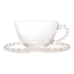 Xícara de chá com Pires de cristal CORAÇÃO 170ml - Imagem 3