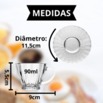 Conjunto de Xicaras Cristal com Pires Radial 90 ml - Imagem 2