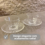 Conjunto de Xicaras Cristal com Pires Radial 90 ml - Imagem 9