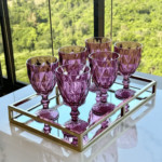 TACA DE AGUA DIAMOND 320ML LILAS VIDRO - Imagem 7