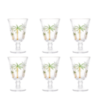 CJ JARRA COM 6 TACAS PALM HAND PAINTING 1,3L/240ML CRISTAL ECOLOGICO - Imagem 9