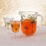 CJ JARRA COM 6 TACAS PALM HAND PAINTING 1,3L/240ML CRISTAL ECOLOGICO - Imagem 5