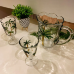 CJ JARRA COM 6 TACAS PALM HAND PAINTING 1,3L/240ML CRISTAL ECOLOGICO - Imagem 8